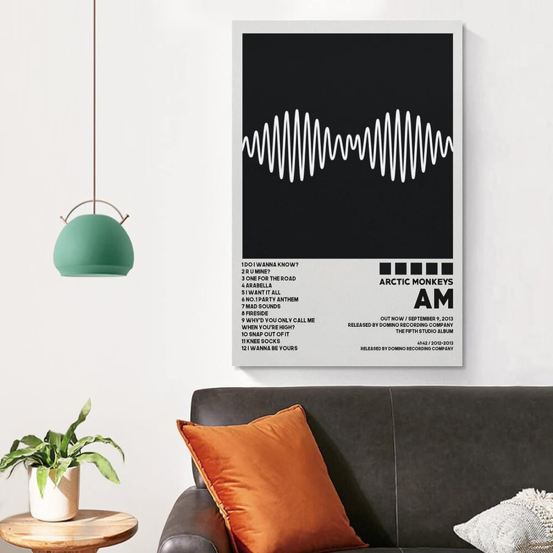 Xinya Arctic Monkeys Am Album Cover Posters for Room Aesthetic Canvas, Black/White