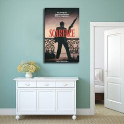 Ygulc Scarface Poster Classic Movie Aesthetic Canvas Wall Art Poster, 16 x 24 inch, Multicolour