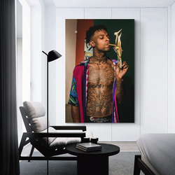 BICHI Unframed Canvas 12 x 18-Inch 21 Savage Poster, Multicolour