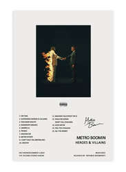 12 x 18-Inch Unframed Canvas Metro Boomin Heroes & Villains Music Album Cover Poster Wall Art, Multicolour