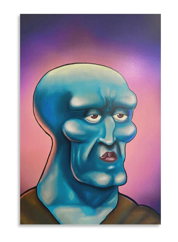 DDIIRO Popular Handsome Squidward Funny Cool Canvas Poster, Multicolour