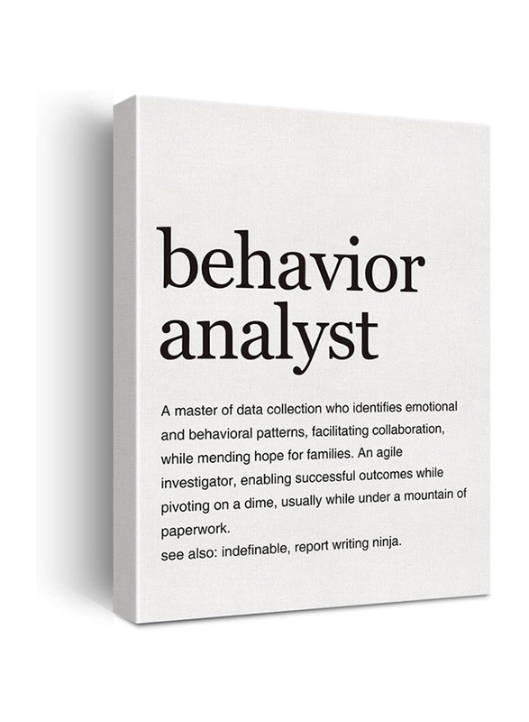 Lexsivo Behaviour Analyst Definition Print Canvas Wall Art, 12 x 15 inch, Black/White