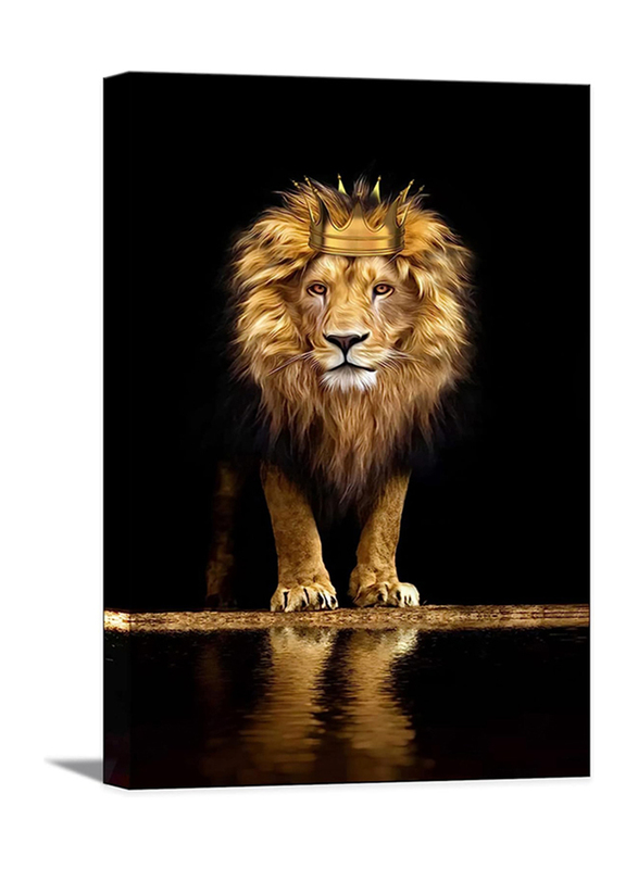 Tribute to Art Large Lion Canvas Wall Posters, 24 x 36inch, Black