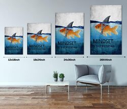 Yatsen Bridge Mindset is Everything Motivational Inspirational Entrepreneur Quotes Canvas Wall Art Poster, 12 x 18 inch, Multicolour
