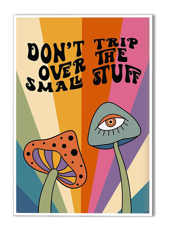 Vintage Funky Mushroom Canvas Wall Art Cool Motivational Positive Affirmations Quotes Room Aesthetic Posters, Multicolour