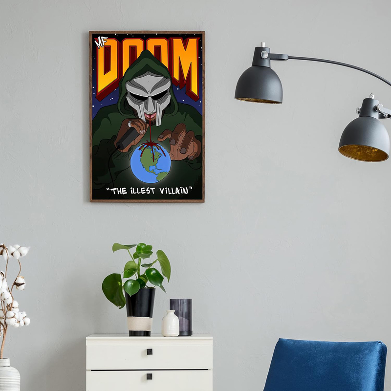 HEMjnJLhk Rapper MF Doom Canvas Painting Fashion Wall Art Poster, 30 x 45cm, Multicolour