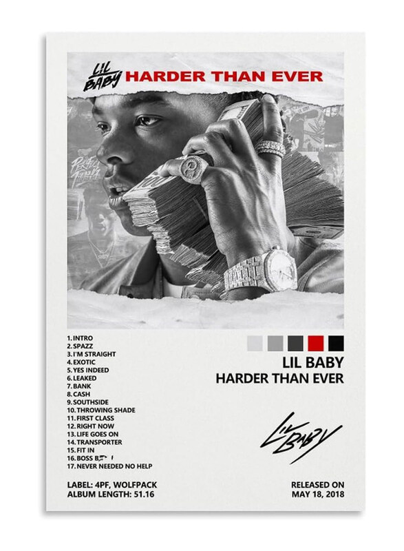 

Shiwa Lil Baby Poster Harder Than Ever Album Cover Poster, Multicolour