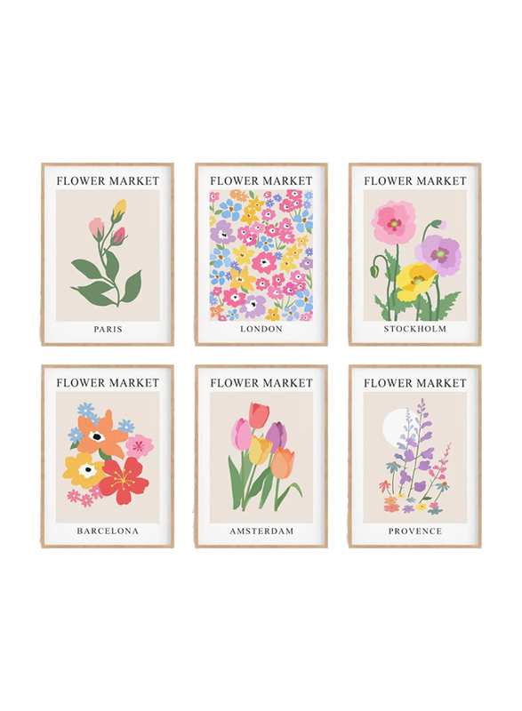 RBPRIDE Matisse Poster Flower Market Canvas Poster Set, Multicolour