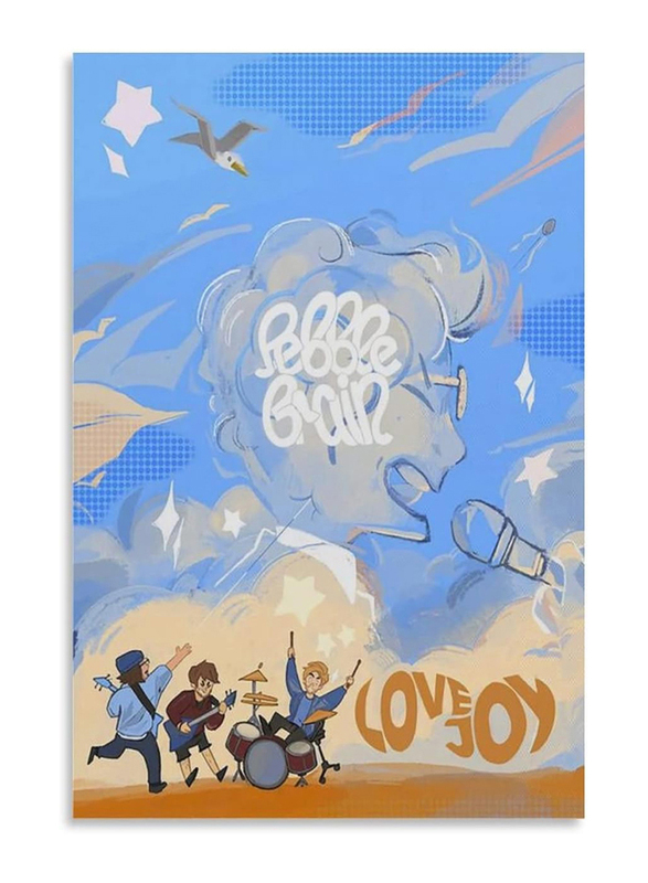 Feilei Lovejoy Pebble Brain Album Band Art Poster, Blue/Brown