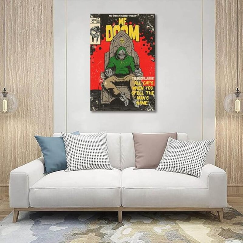 MF Doom Music Rapper Had Canvas Hanging Posters, Multicolour