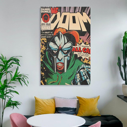 12 x 18-Inch Canvas MF Doom Music Album Poster Wall Art, Multicolour