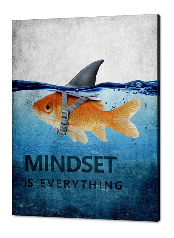 

Yatsen Bridge Motivational Goldfish Canvas, Blue/Yellow