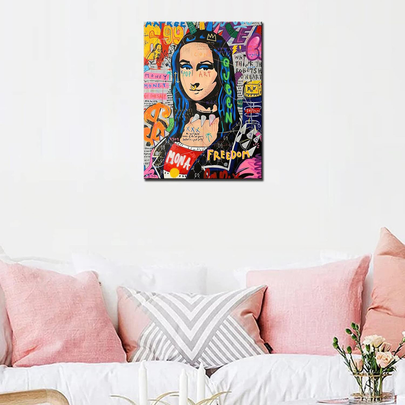 Tucocoo Graffiti Women Canvas Wall Art Poster, Multicolour