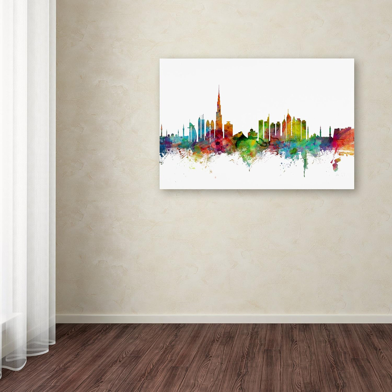 Trademark Fine Art Dubai Skyline by Michael Tompsett Canvas Wall Art, Multicolour