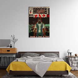 Momoo Kanye West Poster Hip-Hop Comic Music Poster, 12 x 18 inch, Multicolour