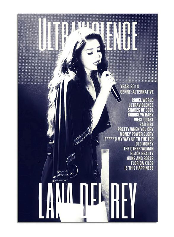 Lana Del Rey Ultraviolence Poster Art Wall Canvas Pictures for Modern Office Decor Vintage Prints Unframed Tubiey, 12 x 18 inch, Black/White