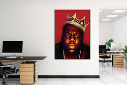 Qtipy 12 x 18-Inch Canvas Funny Biggie Poster Wall Art, Multicolour