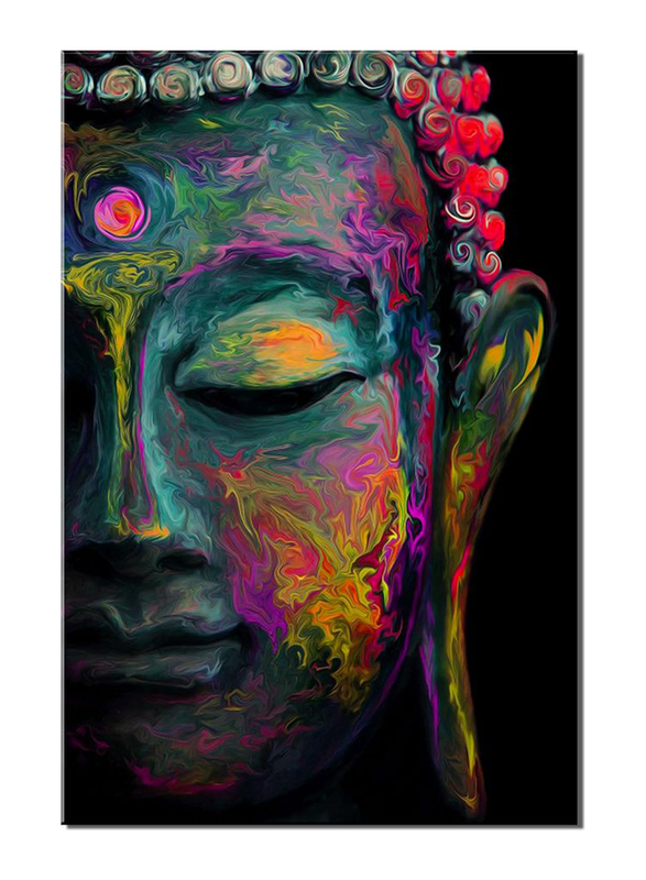 Sunfrower Modern Coloured Buddha Wall Art, Multicolour