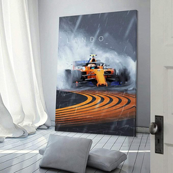 Maisuimaoyi Lando Norris F1 Racing Car Canvas Art Posters, Multicolour