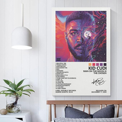 Chiwa Kid Cudi Man On The Moon III Album Cover Canvas Posters, Multicolour