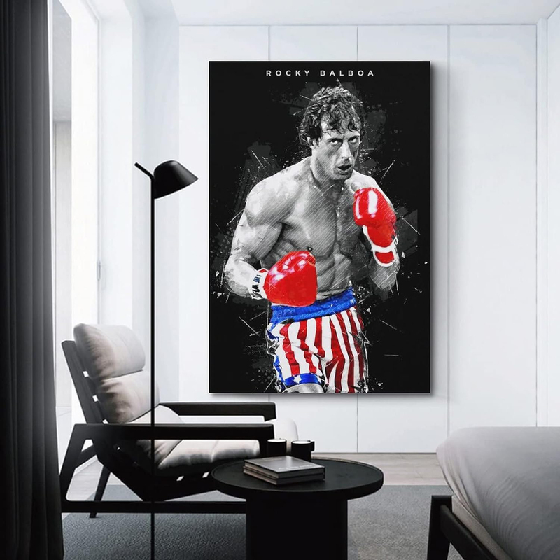 SUANQ Rocky Balboa Poster Motivational Quote Movie Canvas Art Poster & Wall Art Picture Print, 30 x 45cm, Multicolour