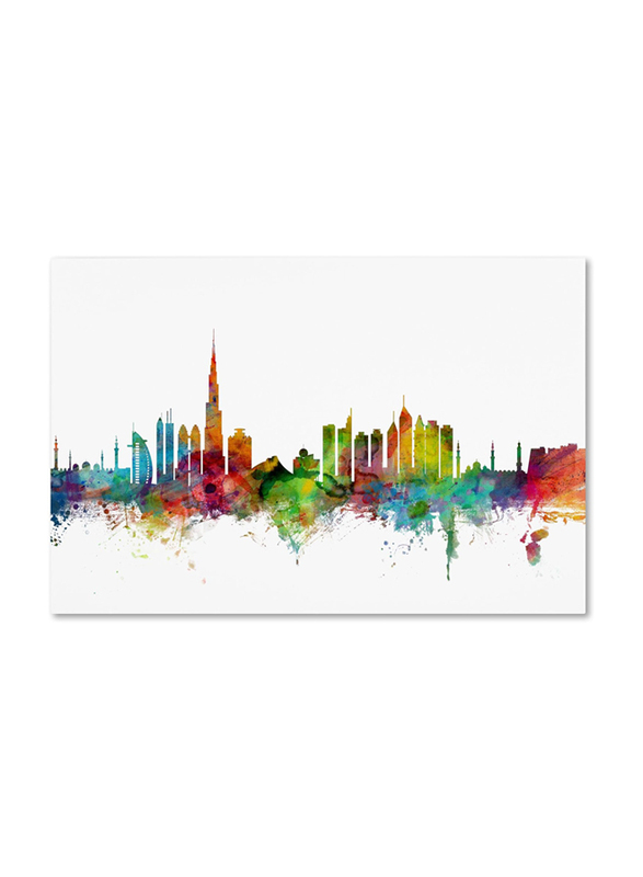 

Trademark Fine Art Dubai Skyline by Michael Tompsett Canvas Wall Art, Multicolour