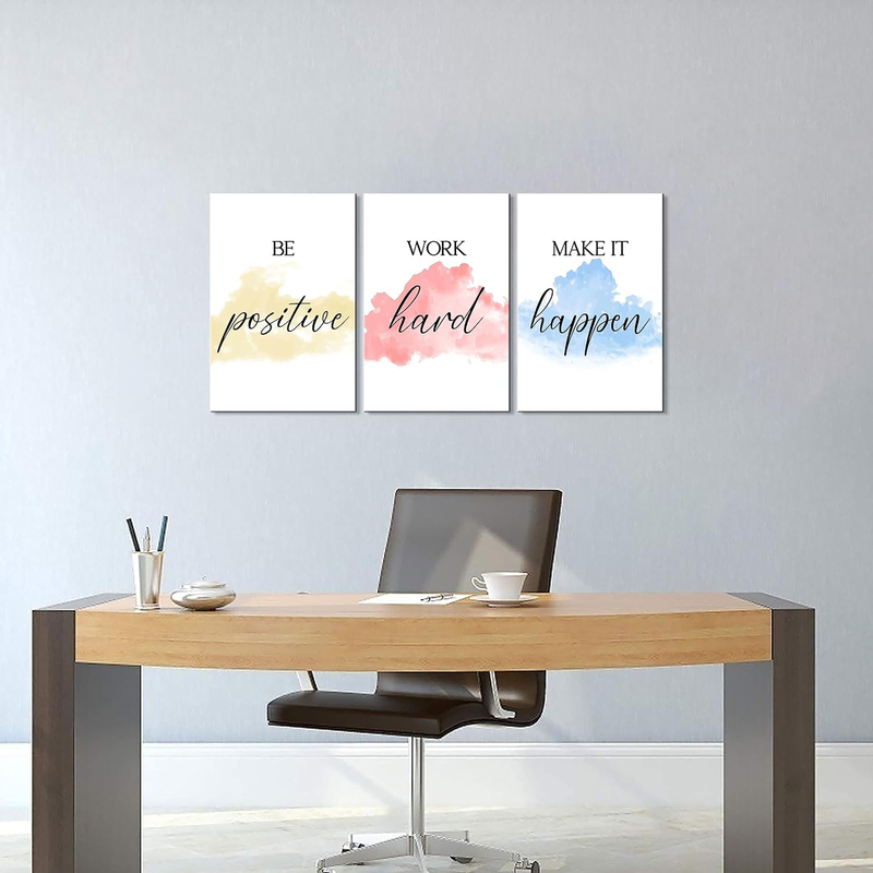 LANIFANT Inspirational Motivational Positive Quotes Poster, 3 Pieces, Multicolour