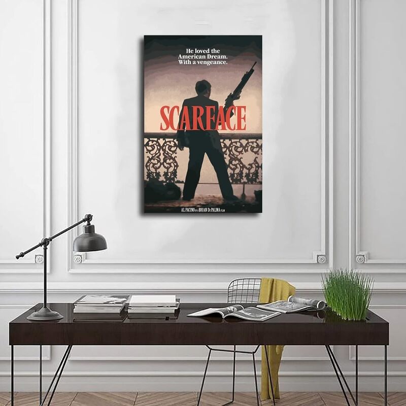 Ygulc Scarface Poster Classic Movie Aesthetic Canvas Wall Art Poster, 16 x 24 inch, Multicolour