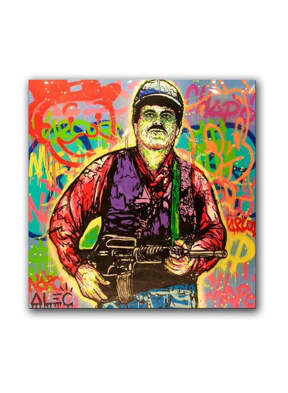 

Cjq Alec-Monopolys Graffiti El Chapo Canvas Art Poster, Multicolour