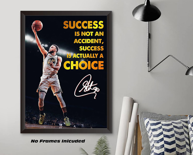 Niiorty Stephen Curry Inspirational Success Canvas Poster, Multicolour