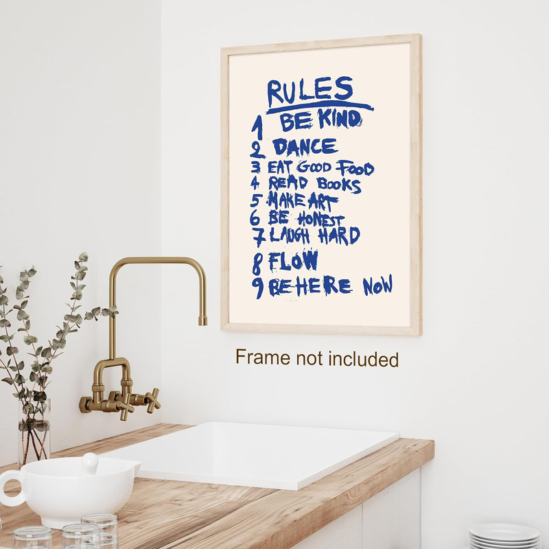 Fkjhld Trendy Inspirational Abstract Rules Canvas Wall Art Poster, 16 x 24-inch, Multicolour