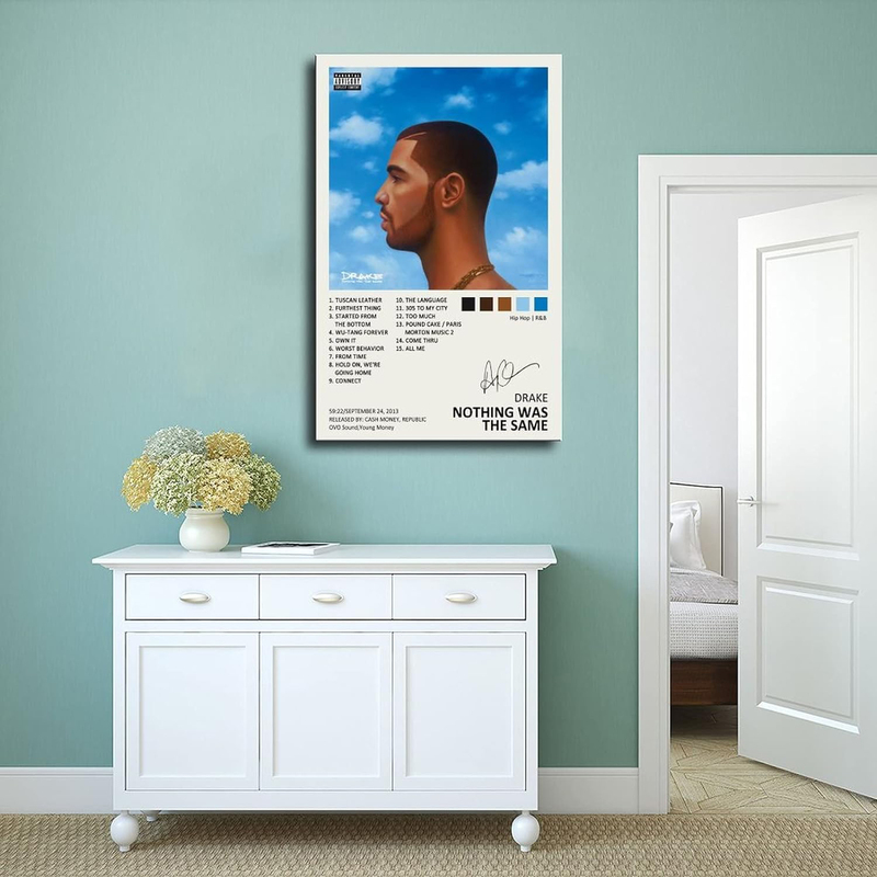 Ygulc Drake Poster Nothing Was The Same Music Album Cover Signed Limited Edition Canvas Poster, Multicolour