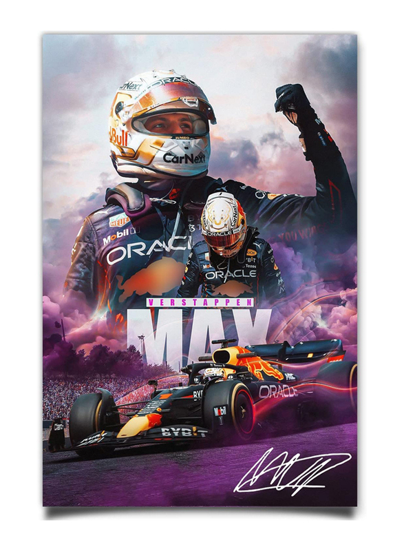 Vrmastek Max Verstappen Poster F1 Racing Canvas Poster, Multicolour