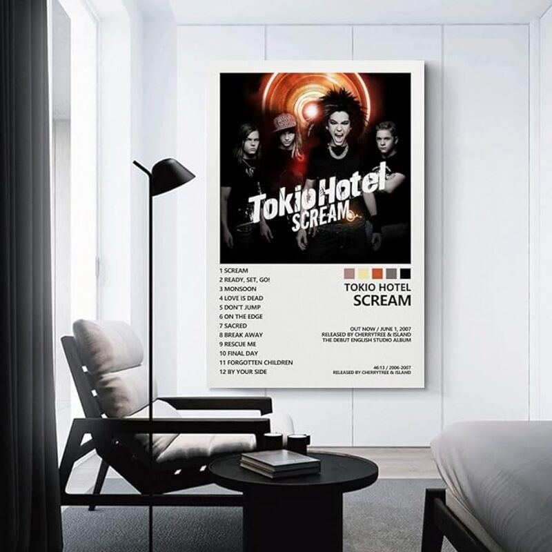 Chaue Tokio Hotel Scream Album Cover Aesthetic Canvas Wall Artworks, Multicolour