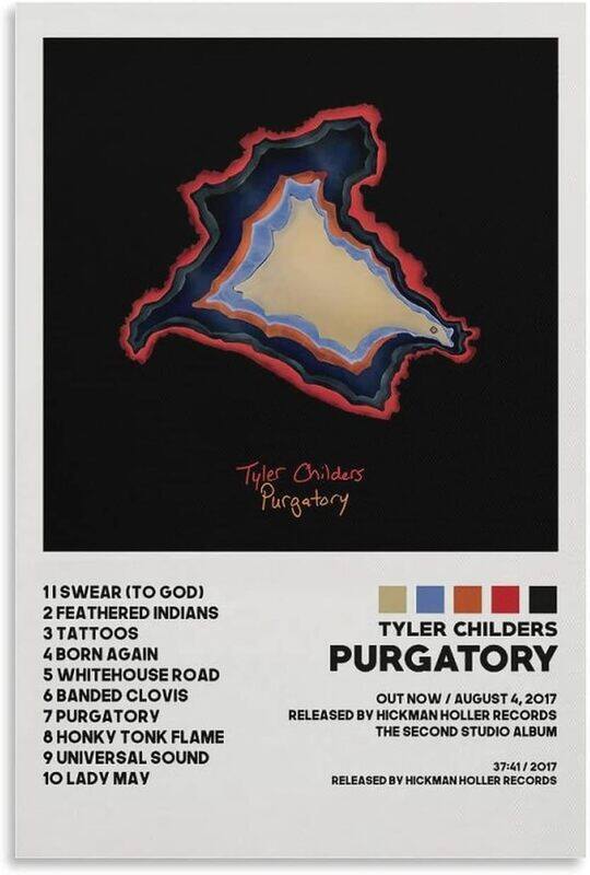 Qiaoz Tyler Childers Purgatory Poster Album Cover for Room Aesthetic Canvas Art Wall, Multicolour