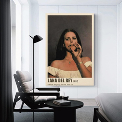 ZOIS Lana Del Rey Poster Vintage Art Cover Decorative Painting Canvas Wall Art, Multicolour