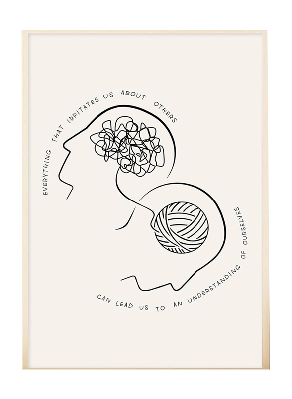 Acolabare Brain Psychology Design Art Wall Poster, Mental Health Mental Development/Therapy & Office Decoration Wall Art Poster, White
