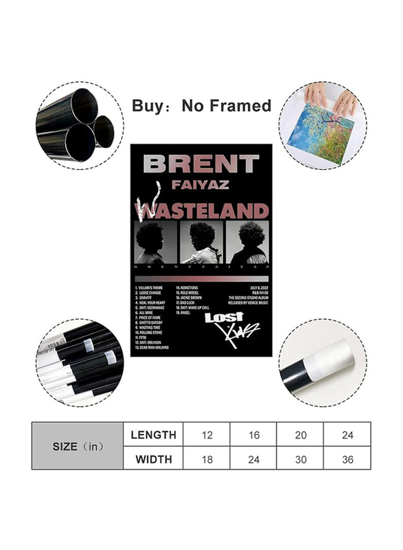 Ypxzzj Brent Faiyaz Wasteland Album Cover Poster, 30 x 45cm, Multicolour