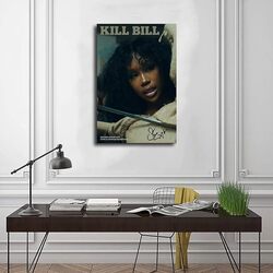 Sza Repper Music Cover Room Aesthetics Canvas Posters Wall Artworks without Frame, Multicolour