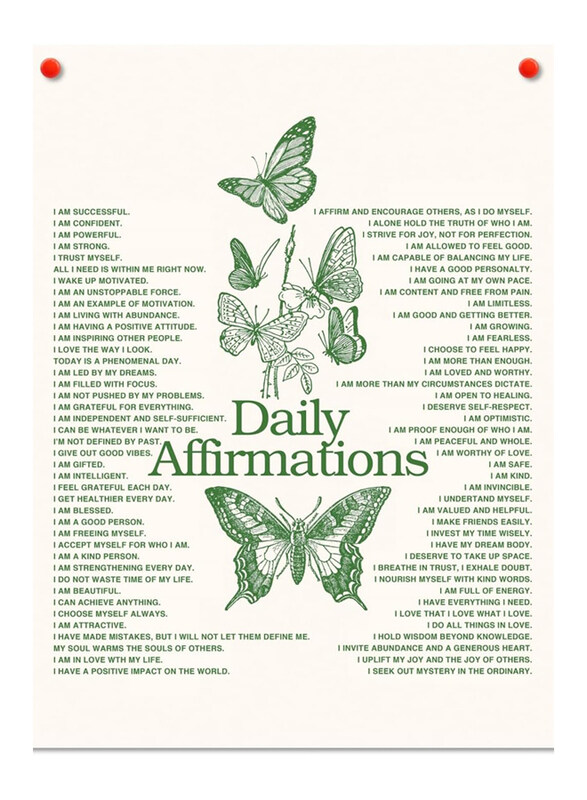 

Mini Zozi Daily Affirmation Wall Decor Canvas Art Poster, 12 x 16inch, White