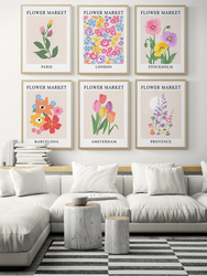 RBPRIDE Matisse Poster Flower Market Canvas Poster Set, Multicolour