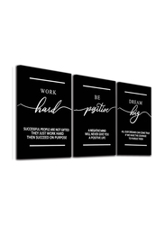 Ephany Framed Office Decor Canvas Wall Art Positive Quote, 3 Pieces, Black/White