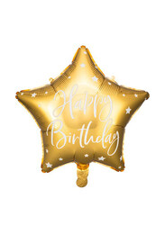 Happy Birthday Foil Balloon, 40cm, Gold