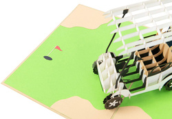 Poplife Golf Car Pop Up Card, Multicolour