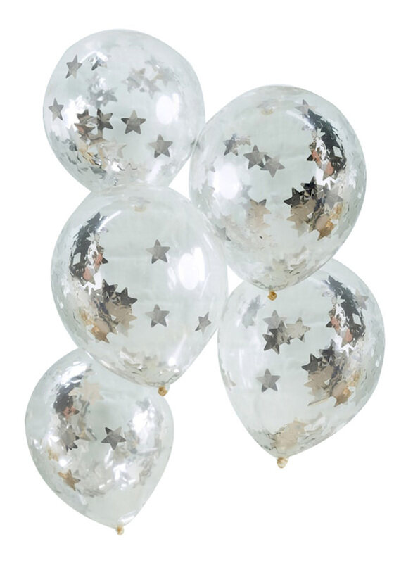 

Generic Confetti Star Balloon, Silver