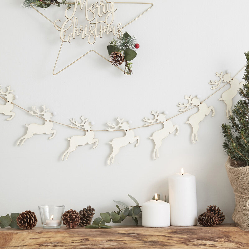 

Ginger Ray Merry Christmas Wooden Bunting, White