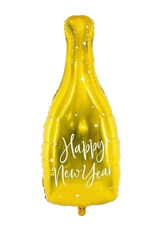 Happy New Year Bottle Foil Balloon, 32 x 82cm, Gold