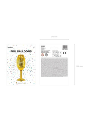 Glass Foil Balloon, 28 x 80cm, Gold