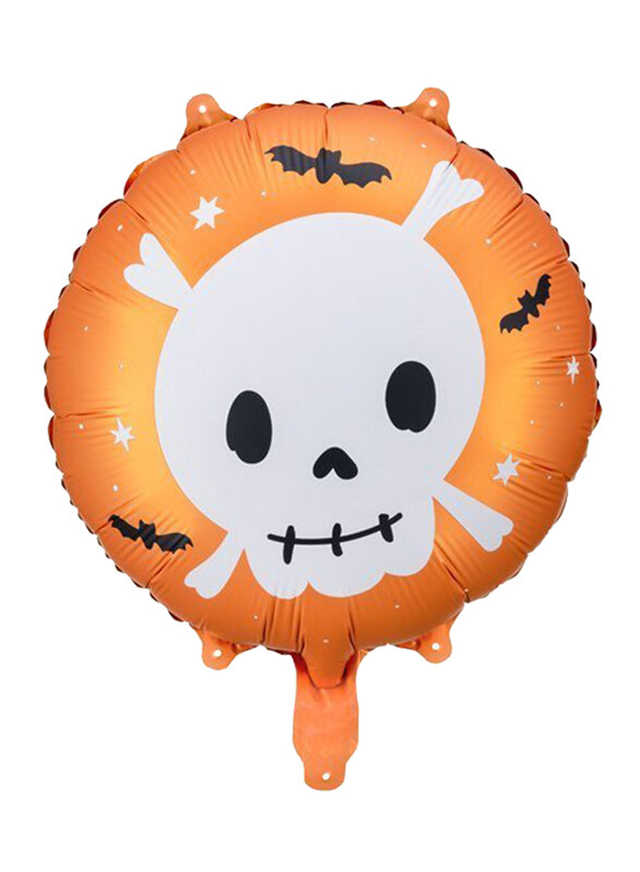 

Generic Skull Foil Balloon, 45cm, Orange/White