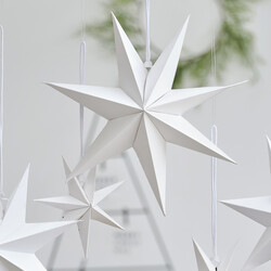 Bunting - 8 Point Paper Stars - White
